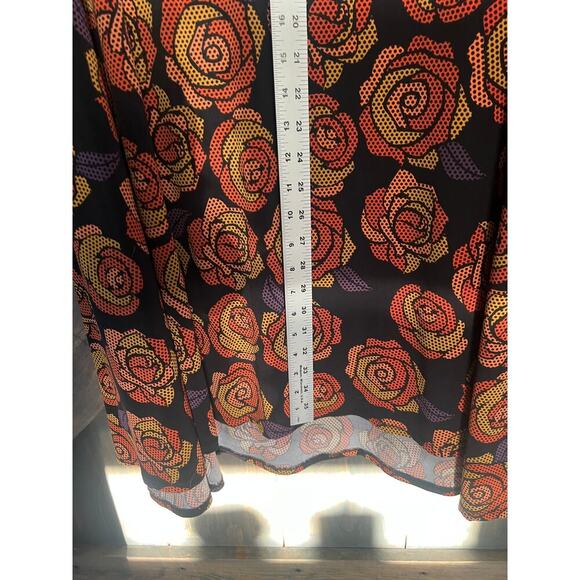 Lularoe Maxi Skirt Womens Extra Large Black Orange Floral Colorful Stretchy - Picture 6 of 7